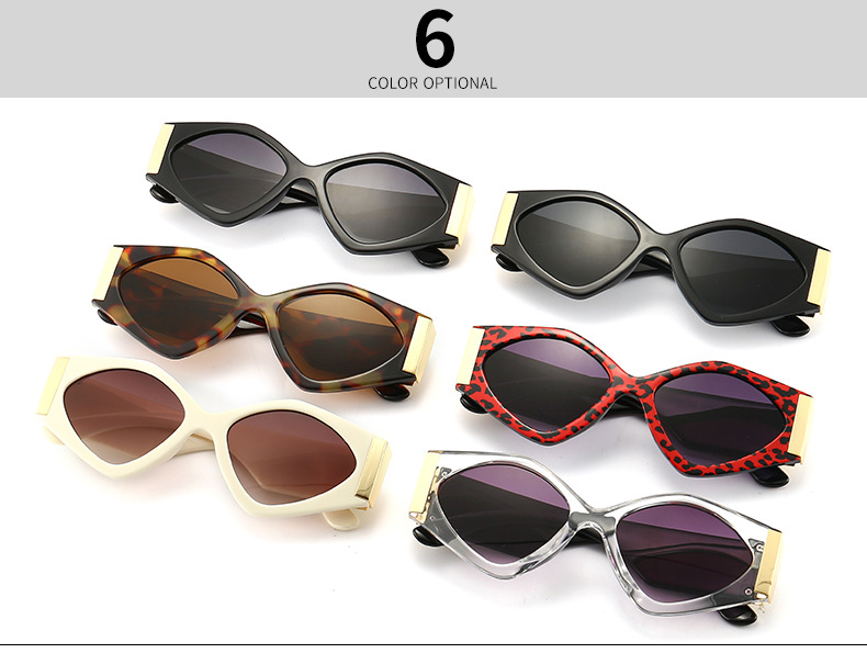 Special-Shaped Mirror Glasses Style Fashion Leopard PC UV400 Protection Special-Shaped Mirror Patchwork Full Frame Women's Sunglasses