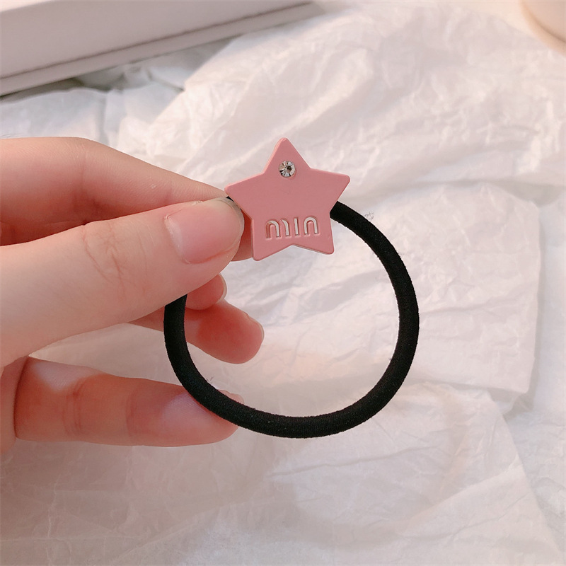 Cuerda para el cabello de estrella simple, cuerda para la cabeza de cola de caballo de alta elasticidad, banda de goma Mori, anillo para el cabello femenino, no daña el cabello, cuerda para el cabello, accesorios para el cabello