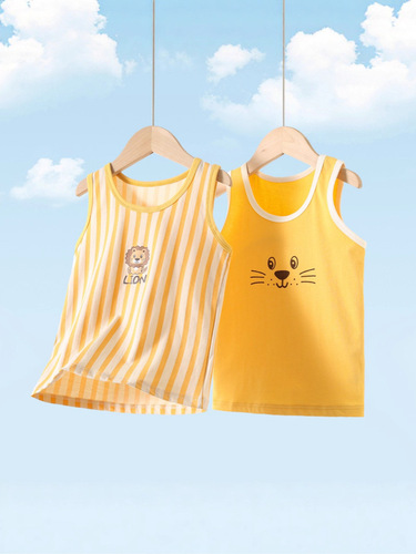 Children's pure cotton pajamas, unisex, for boys and girls, thin, sleeveless, track pants for inner wear, summer.