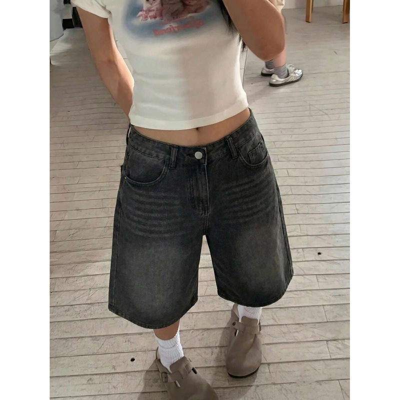 A 59954 High-Waist 3/4 Wide-Leg Denim Capris High-Waist Three-Quarter Wide-Leg Denim Capris A 59954 High-Waist 3/4 Wide-Leg Denim Capris High-Waist Three-Quarter Wide-Leg Denim Capris