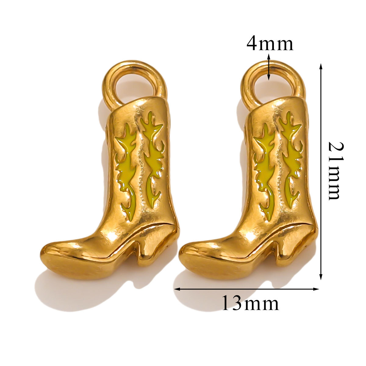 Botas de acero inoxidable colgantes de zapatos colgantes de oro 18K DIY pulsera collar bolsos colgantes al por mayor