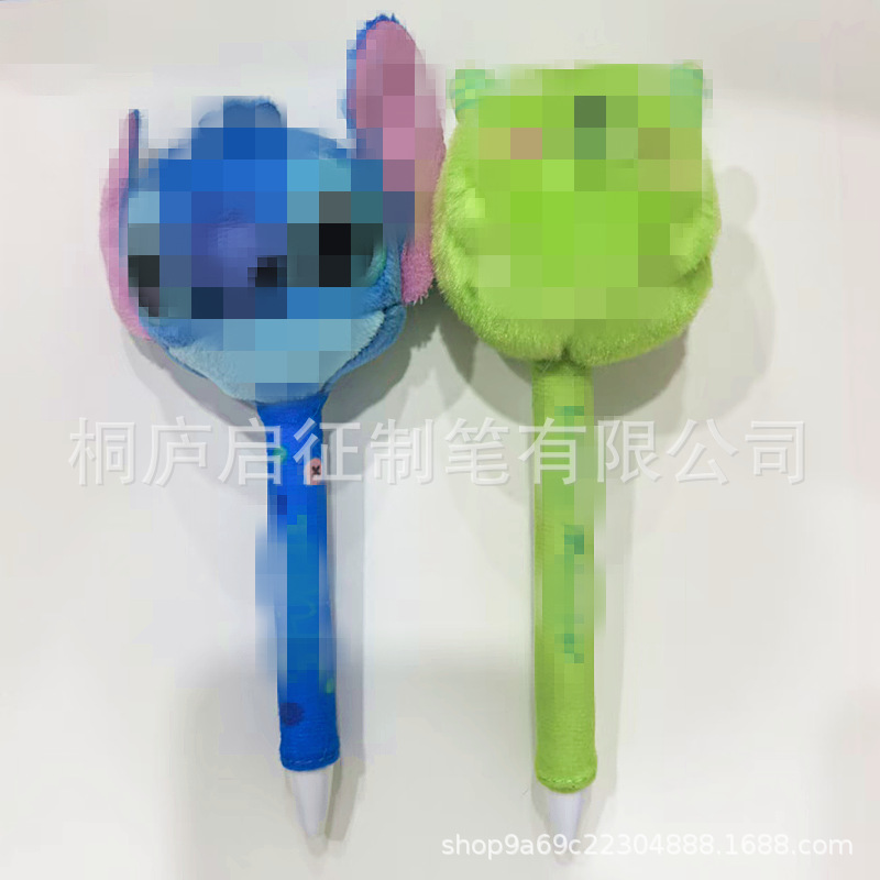 立体毛绒按压中性笔毛绒公仔玩偶水笔促销广告礼品笔可定公仔造型