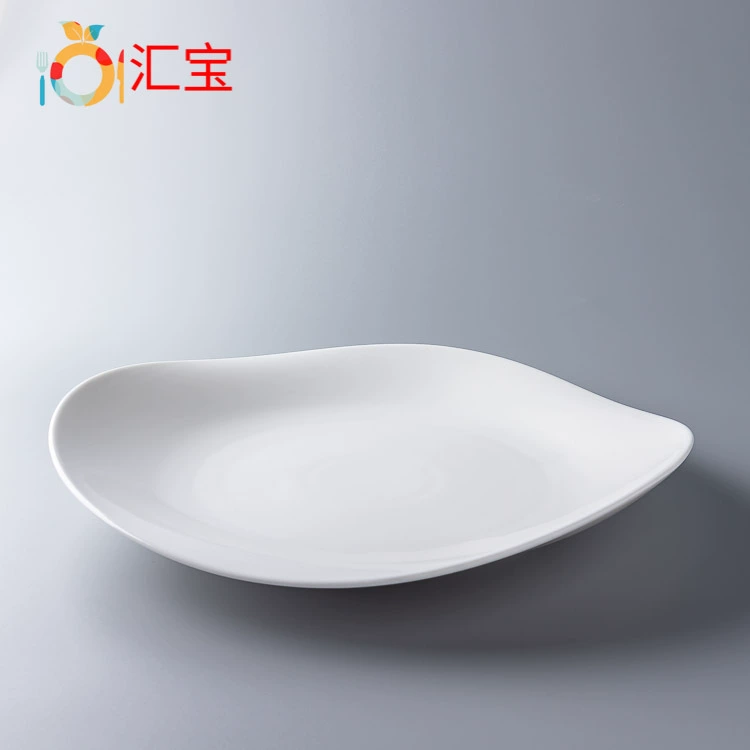 Ceramic white dinner plate 9.5-13.5 inch round liner border foreign trade breakfast round ceramic plate production area