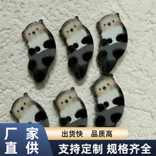 可爱卧躺看书小灰猫diy娃衣扣手工粘画版幼儿园材料包