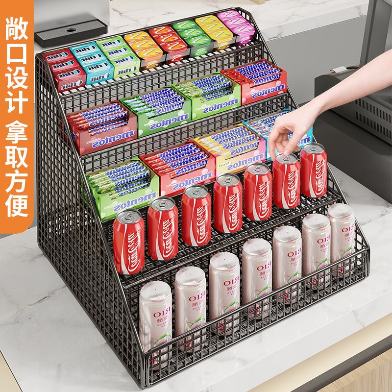 阶梯式饮料放置架超市食品展示货架奶茶便利卖部摆摊多层梯形架子|undefined