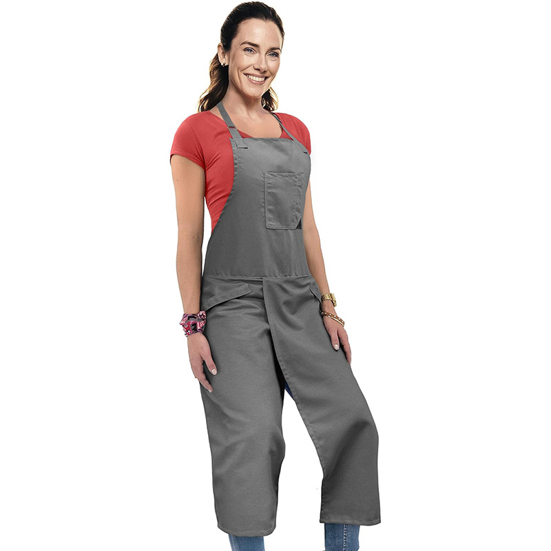 Delantal de nailon transfronterizo, logotipo personalizado, pantalones de pierna dividida, ropa de trabajo de cerámica, delantal impermeable, personalizado al por mayor