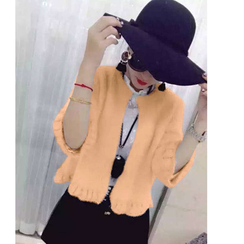 Papaya milk autumn and winter New Korean style loose furry spring and autumn fashion casual short cardigan sweater coat