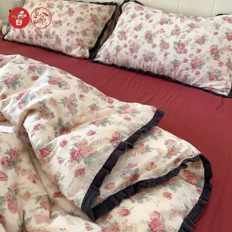 Двухслойный марлевый комплект из четырех предметов во французском стиле, состоящий из четырех предметов, марлевый комплект из чистого хлопка класса А для беременных и младенцев, состоящий из трех предметов, оптовая продажа.