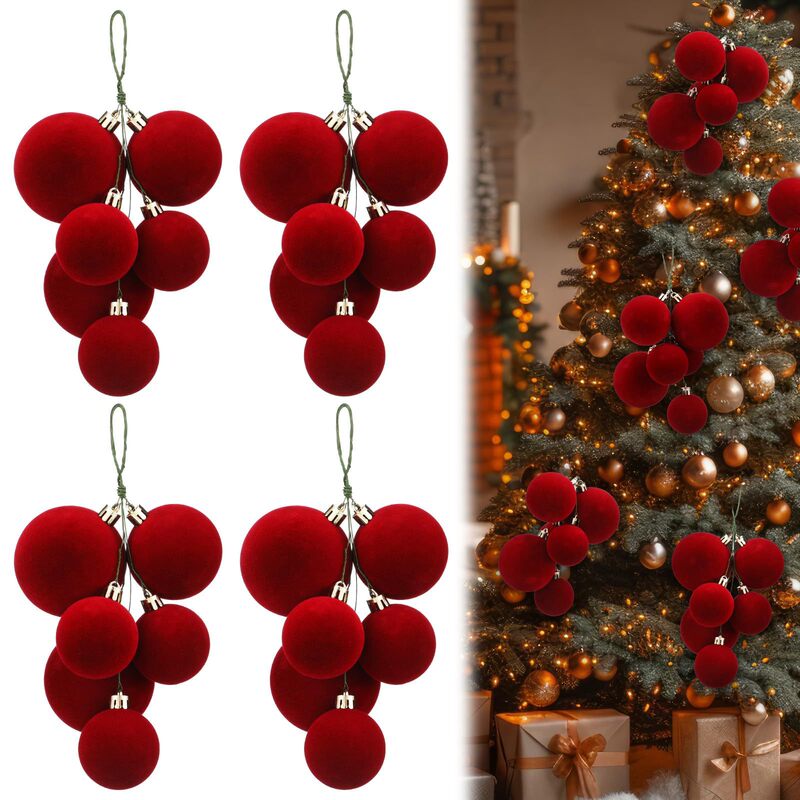 6PCS Christmas Flocked Balls Christmas Tree Decorations Plastic Balls Home Party Atmosphere Decorative Balls Electroplated Ball Strings 6PCS Christmas Flocked Balls Christmas Tree Decorations Plastic Balls Home Party Atmosphere Decorative Balls Electroplated Ball Strings