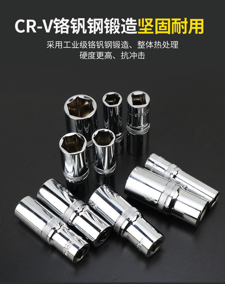 Auto Repair Ratchet Wrench Extended Socket Set Large, Medium, and Small Combination Tools