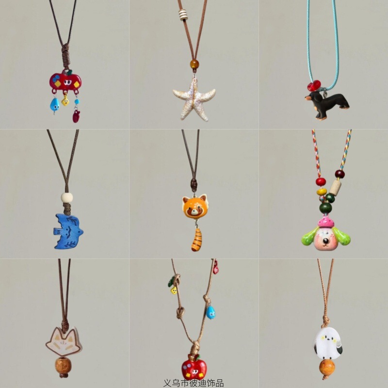 "Feather Bird Poetry Collection" Autumn and Winter Blue Bird Necklace Retro Cute Niche Design Handmade Versatile Sweater Chain