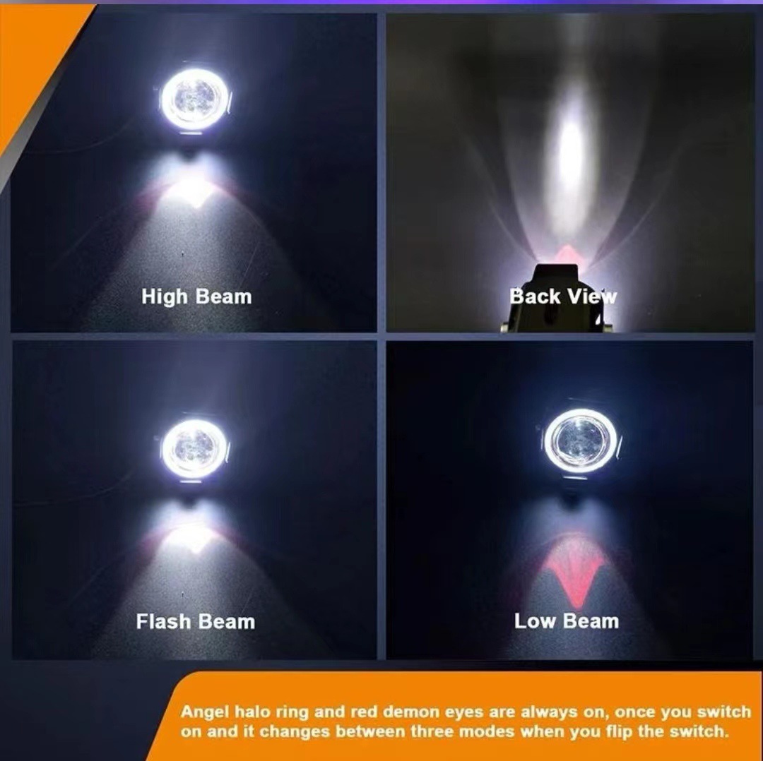 Electric car universal motorcycle U7 angel eyes flash super bright headlight modified tricycle spotlight car lights