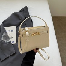 女包高级感轻奢小ck凯莉包包斜挎包包女财阀千金鳄鱼纹盒子小方包