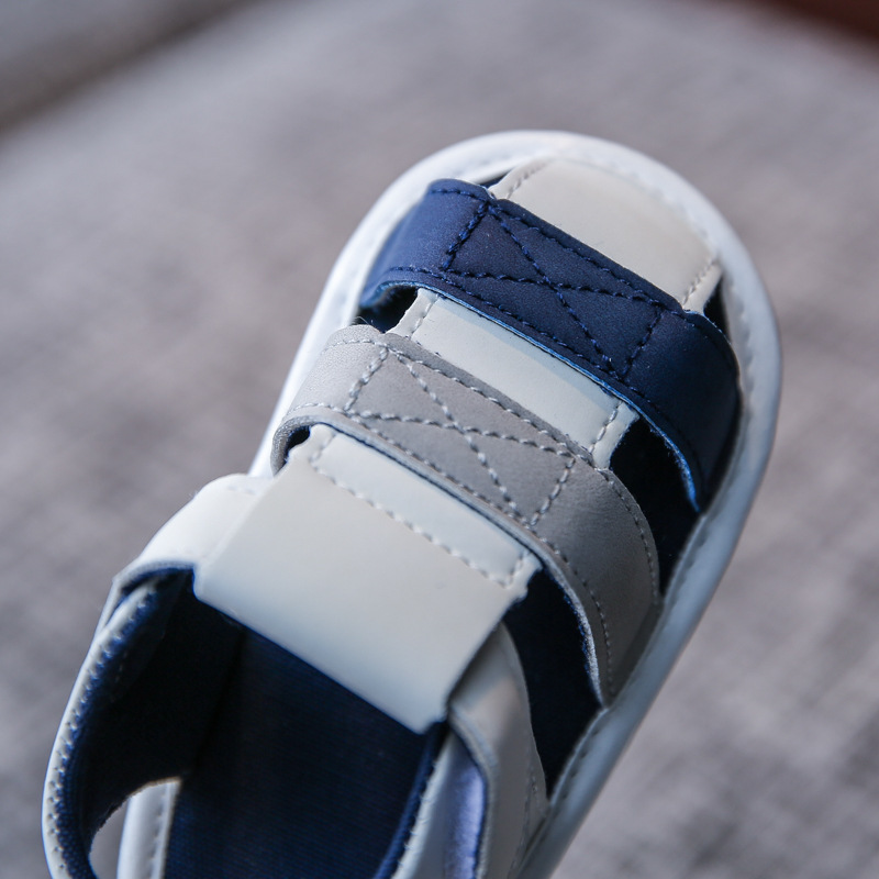 Kid's Sports Stripe Round Toe Sandals display picture 4