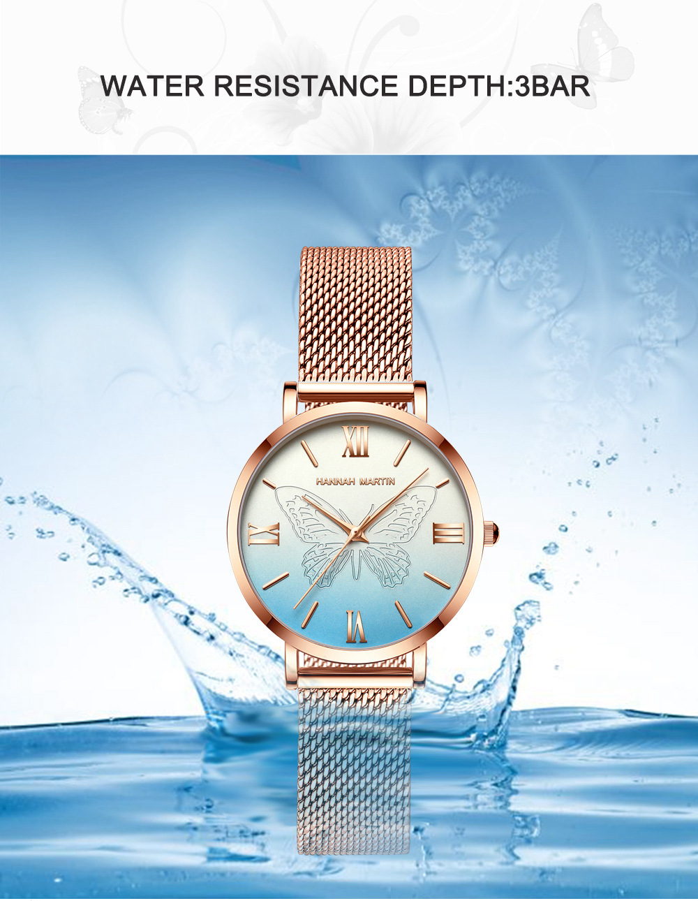 Elegant Business Gradient Color Butterfly Quartz Women's Watches display picture 7