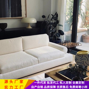 北欧ins风布艺沙发简约现代小户型客厅创意复古风直排三人位沙发-阿里巴巴