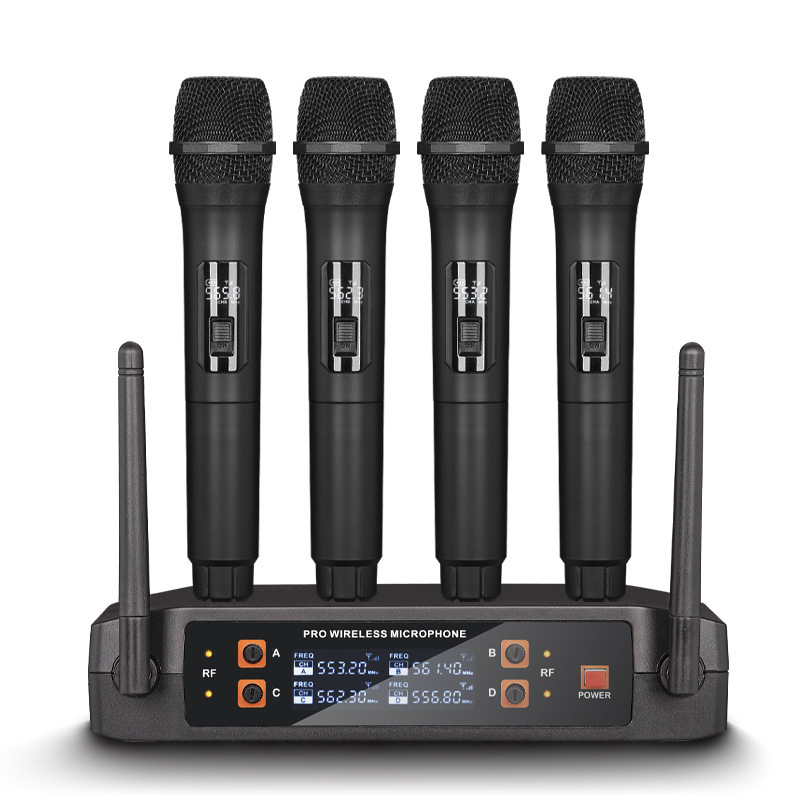 Sistema de Micrófonos Inalámbricos de Mano 1 para 4 Banda VHF para KTV y Escenario image 6