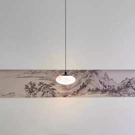 北欧云石卧室床头小吊灯复古楼梯灯具中古吧台升降吊线灯中式灯饰