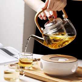 家用煮茶壶养生花茶壶提梁壶高级感茶壶套装茶具高硼硅茶壶套装