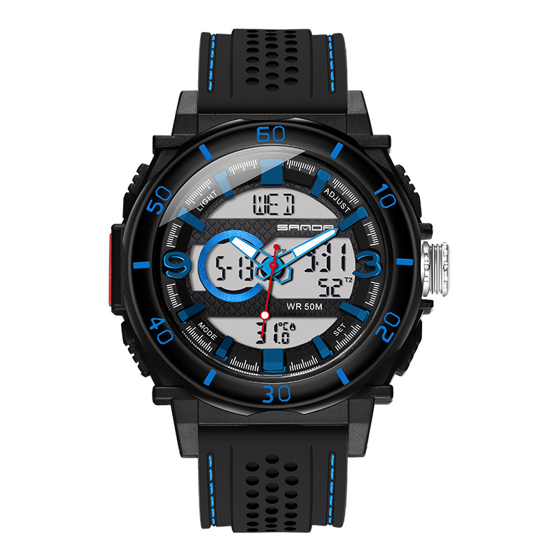 SANDA deportes de moda multifunción reloj electrónico Pantalla de temperatura al aire libre luminoso reloj impermeable de los hombres 760