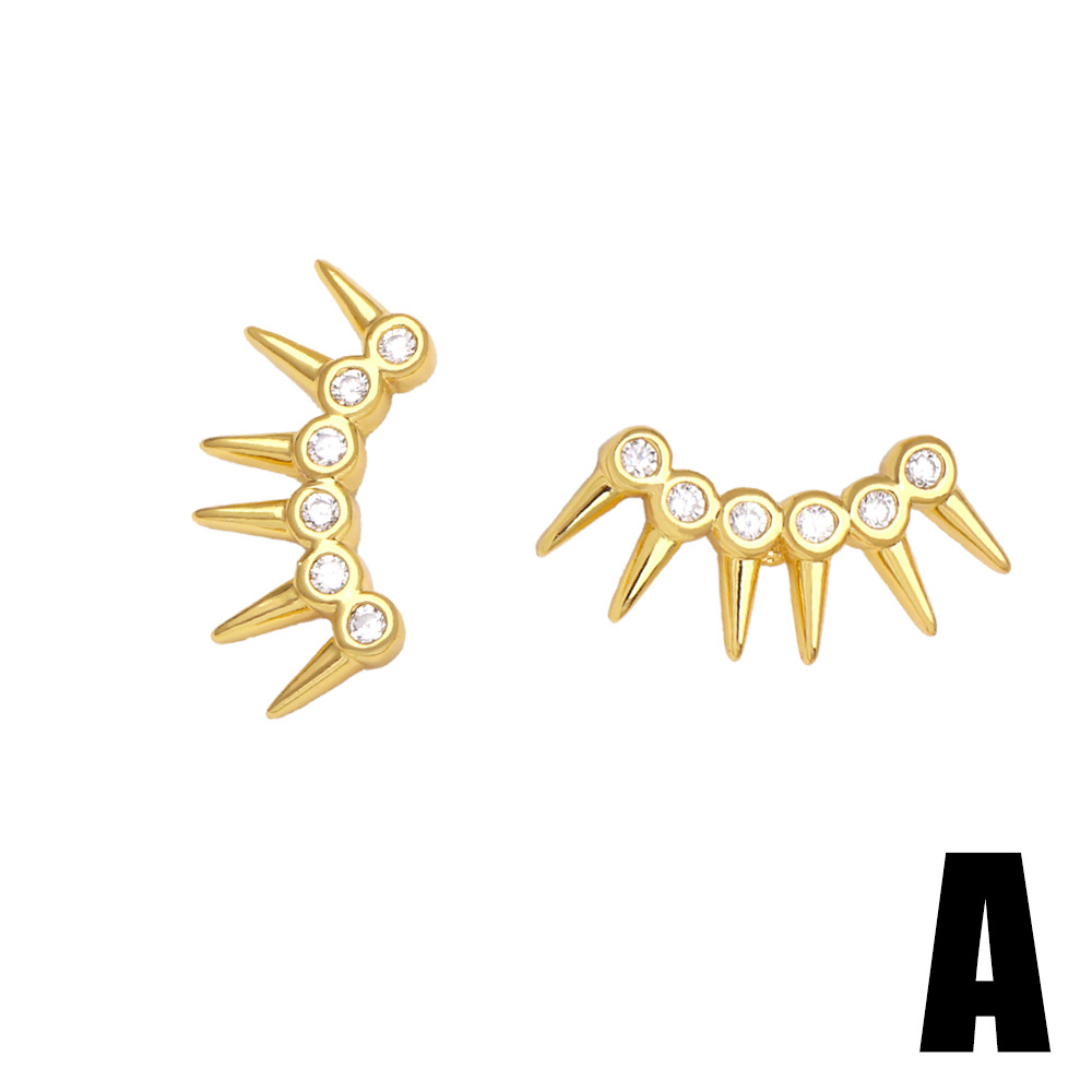 Fashion Star Copper Drop Earrings Inlay Zircon Copper Earrings