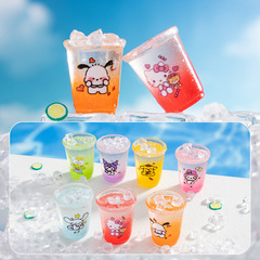 クリエイティブ食品おもちゃ透明サンリオグラデーションアイスカップマイクロ風景 diy 樹脂クラフト装飾かわいい小さな装飾品