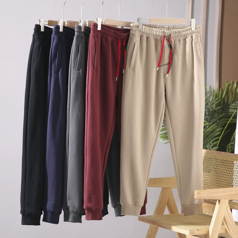 Хлопок Синьцзяна высшего качества! Затягивающийся шнурок контрастного цвета! Внешний заказ мужские хвостовые товары осень и зима повседневные спортивные однотонные спортивные штаны с завязками на шнурке, модные