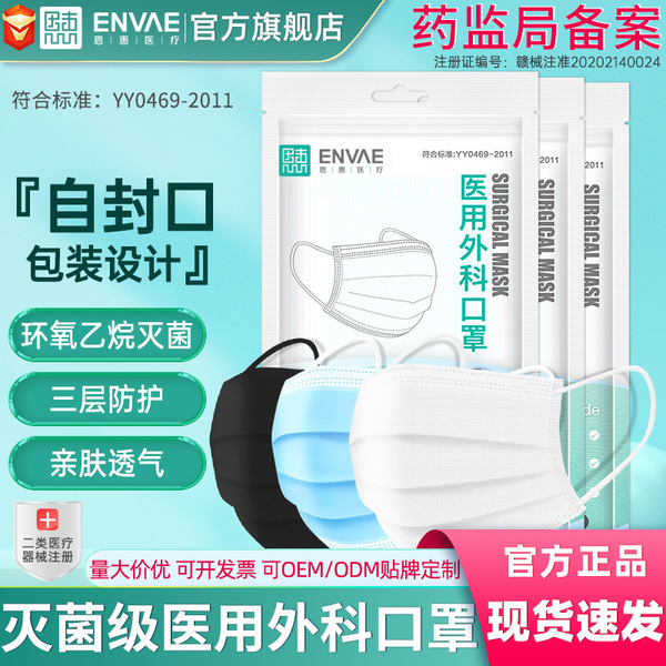 Disposable blue ultra thin medical mask for adults