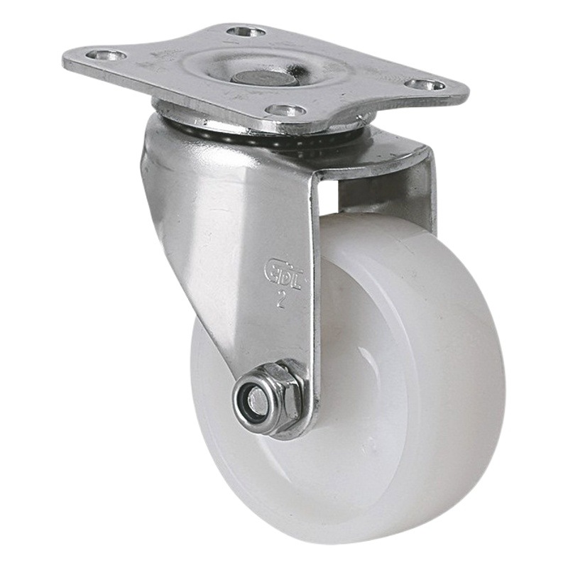 Rueda Pequeña de Acero Inoxidable 304 de 1.5 y 2 Pulgadas S26-23 de Nylon PA con Freno para Industria Médica