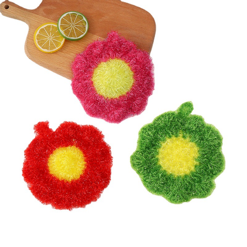 Corea del Sur girasol pieza de acrílico aceite lavaplatos toalla coreano creativo flor plato paño cocina tazón cepillo