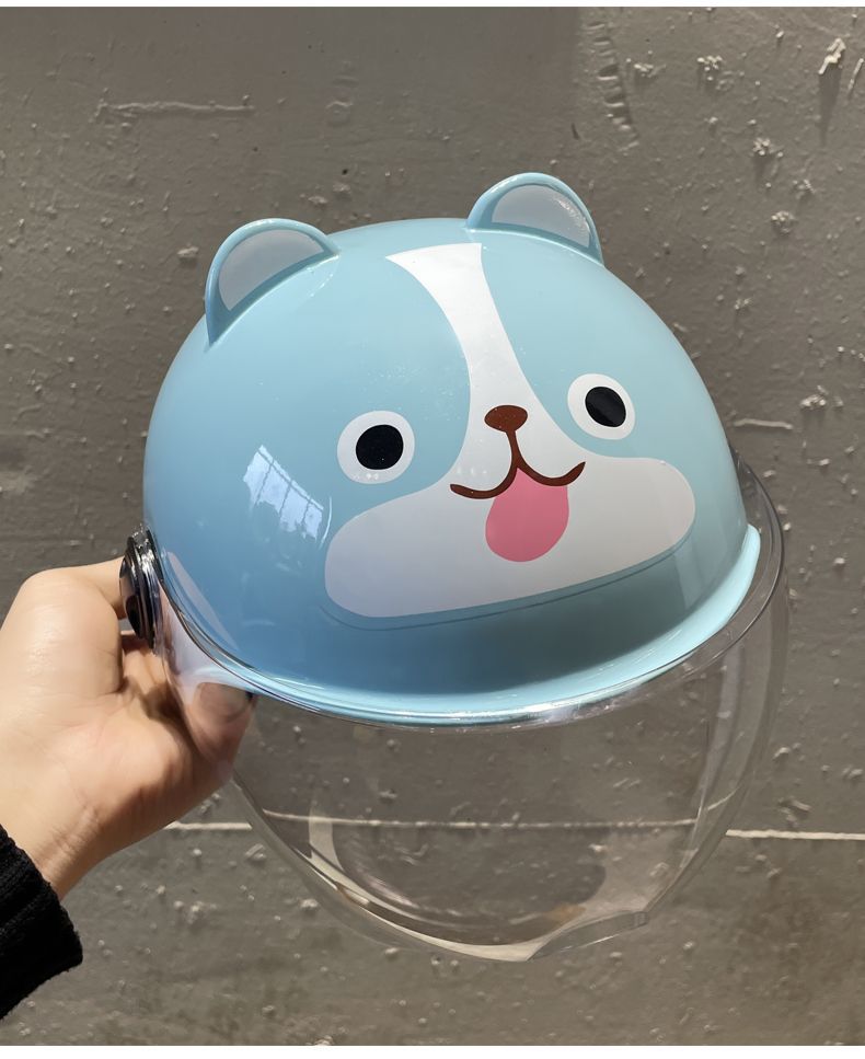 Electric Motorcycle Kids Helmet B Type Cute Ears Summer Half Helmet
