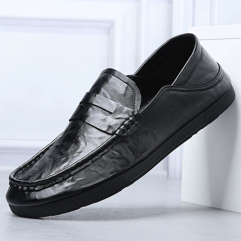 Demi-season breathable fashionable universal footwear, grabber for leisure, shoes for leather shoes, direct factory sales, autumn, soft sole