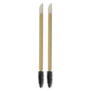12cm eco-friendly bamboo handle double-headed grafting eyelash makeup brush nylon eyelash flocking lip color brush