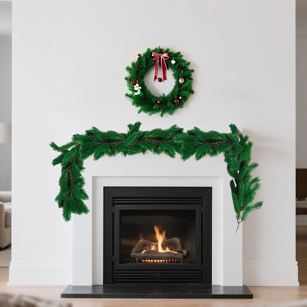 Navidad pin de ciprés pin aguja de caña Navidad pin de ciprés hojas de goma suave decoración caña escalera enredada hojas de ciprés transfronterizas hojas de pino