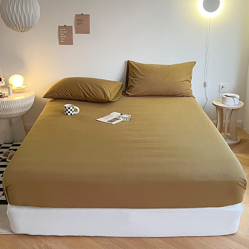 Cubierta de cama de algodón lavado de algodón de clase A, cubierta protectora de colchón de verano de una sola pieza, sábana todo incluido, fijación antideslizante