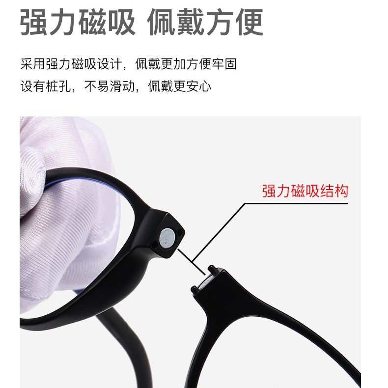 Ventas en caliente transfronterizas magnéticas portátiles colgantes de cuello magnético gafas de lector monoluz anti-luz azul gafas de lector plegables