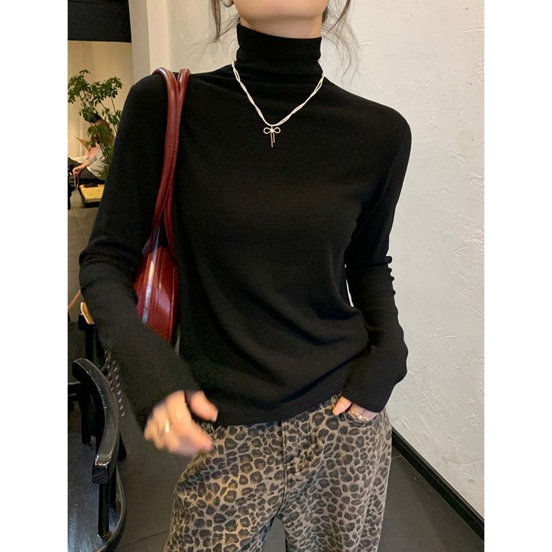 莫代尔高领打底衫女秋冬2025新款修身高级感洋气保暖内搭t恤上衣|undefined