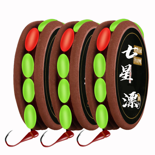 Seven-star float line set Qianyouchaotian hook traditional fishing hook high-sensitivity fishing line set wild fishing crucian carp float finished product