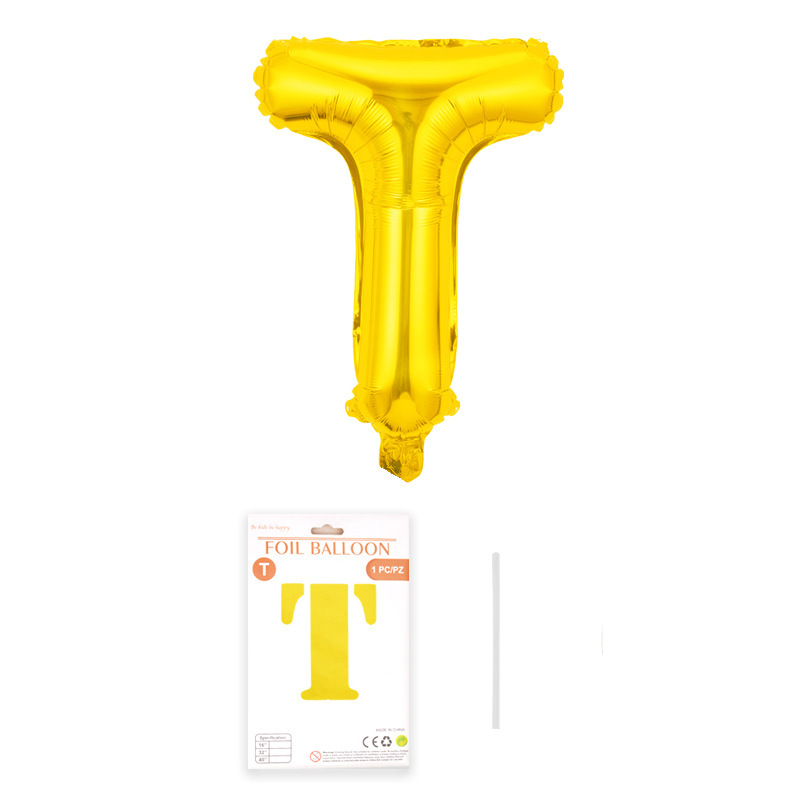 16 pulgadas alfabeto inglés tarjeta de papel independiente embalaje película de aluminio globo decoración de fiesta de cumpleaños diseño papel de aluminio globo al por mayor