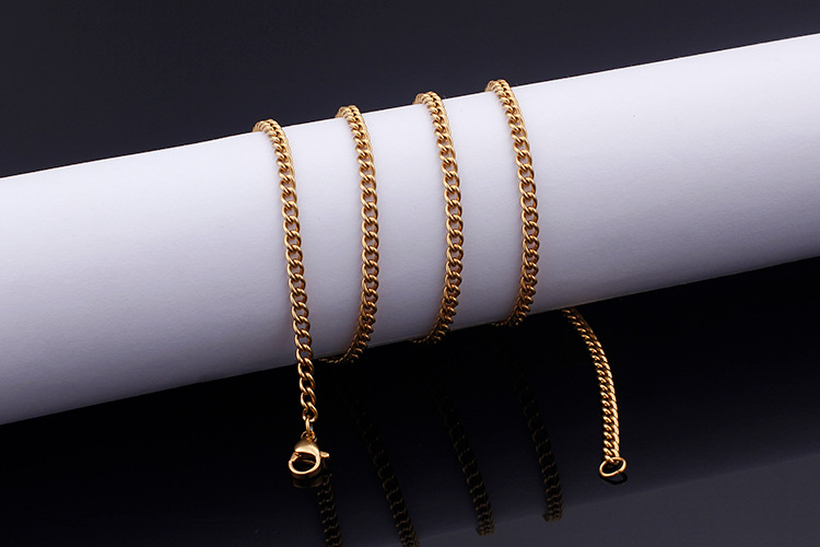 Titanium Steel Material PVD Coated 18K Gold Plated Geometric Titanium Steel Fashion Waterproof Non Tarnish 304 Stainless Steel Necklace