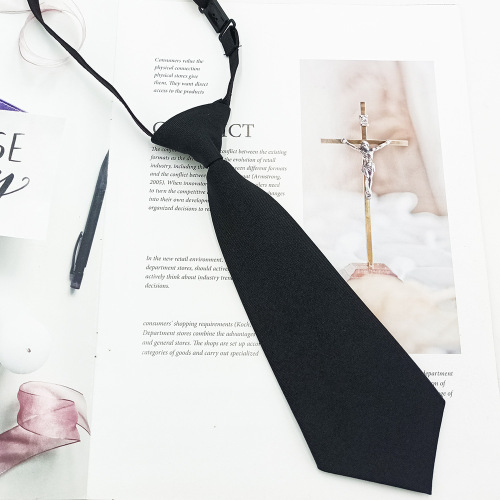 Wholesale solid color children's tie 23cm fashionable college style girls' school uniform with JK tie short style