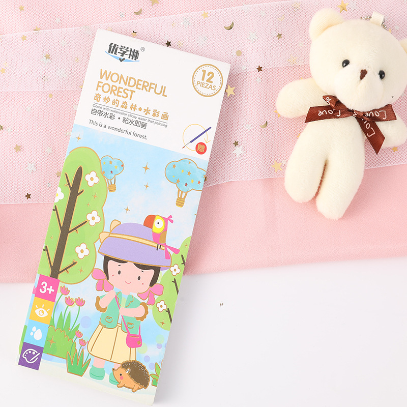 12*7cm 수채화 그림 (숲 인원)