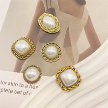 复古巴洛克珍珠饰品配件法式港风耳钉发饰材料轻奢服装纽扣辅料