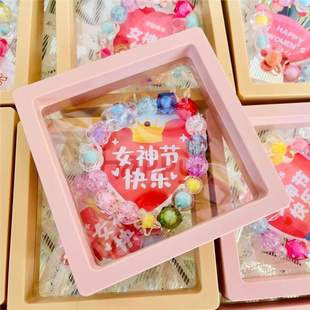 Kindergarten Mother Goddess Day Bracelet Beaded DIY Middle Class Handmade Material Pack Beads Bracelet Gift for Mom
