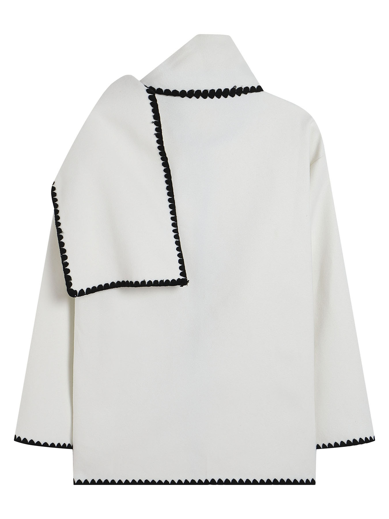 Damenbekleidung Herbst Neue Stil Shell Bestickte Paspel Mode Lässig Lose Einfarbig Woll Top Schal_voghion.com