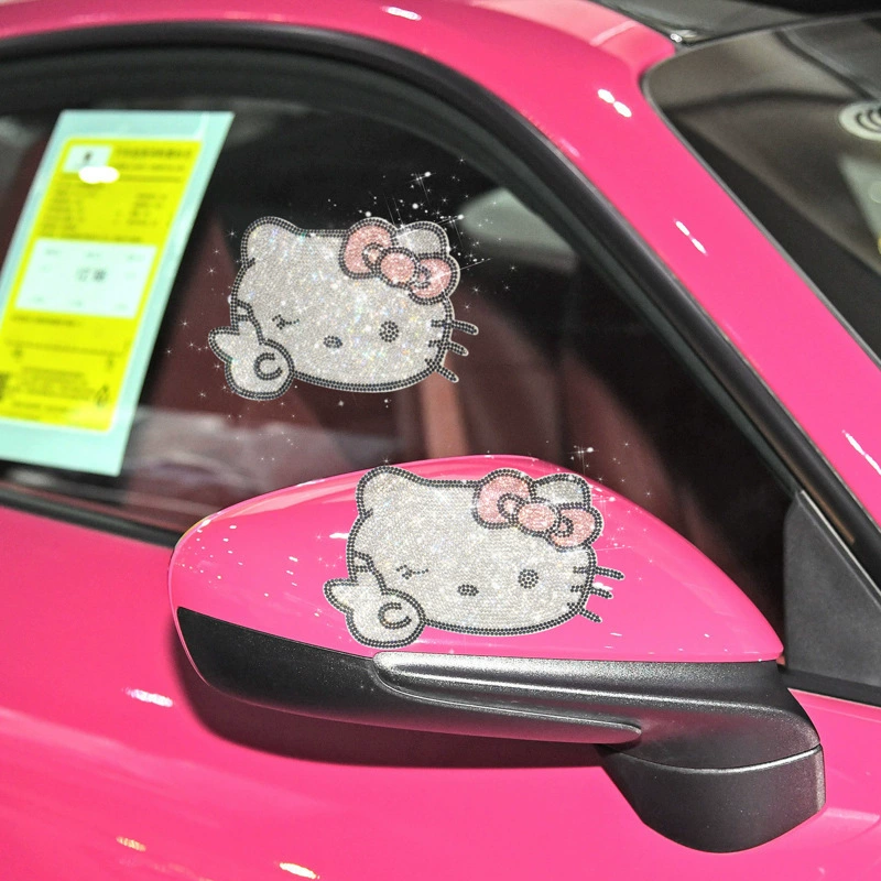 Мультяшный наклейка KT Cat Car Pipe Симпатичные персонализированные стразы декоративные автомобильные наклейки креативные электромобили