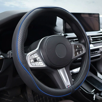 Steering wheel cover | Leather Quilted Anti-Slip Breathable