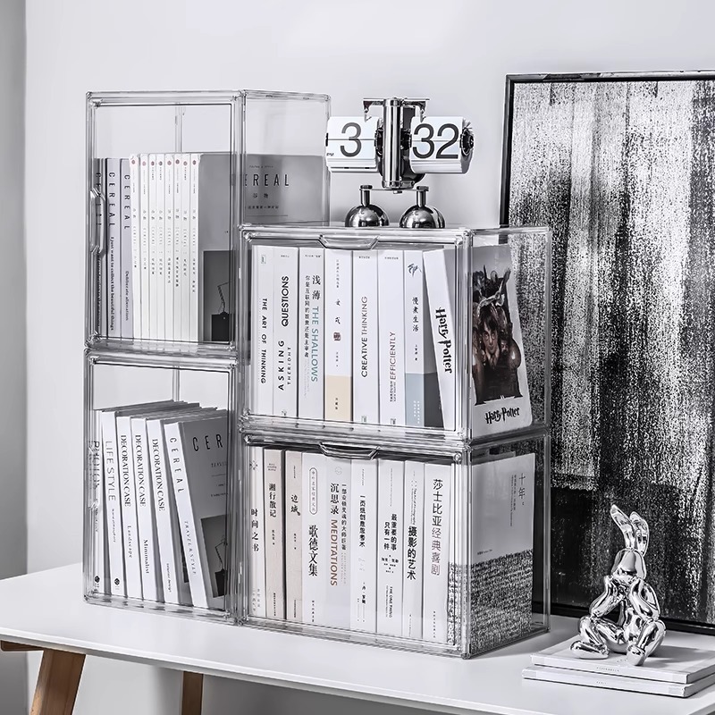 本収納ボックス本棚デスクトップ整理ボックスオックスフォードツリー本棚子供絵本学生a4透明ディスプレイボックス|undefined