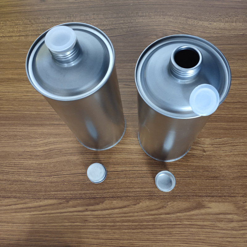 Factory WhoLesaLe Thinner Round Iron Tank Screw Cap GLue Tank Brake FLuid Packaging Tank OiL Round Tank 1L0.5L