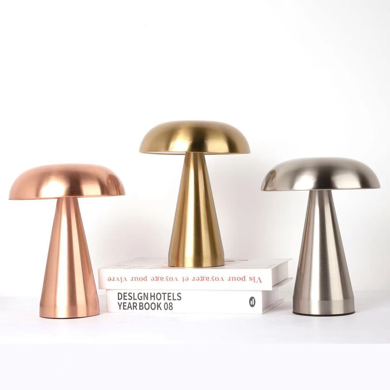Creative gift star and moon night light, touch-sensitive three-color rechargeable ambient light, Danish mushroom lamp, bedroom night light